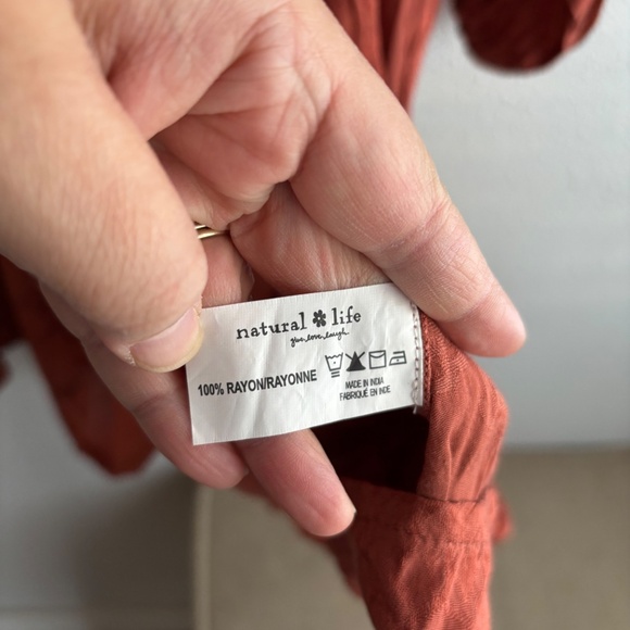 NWT Natural Life Rose Boho Festival Mini Dress in Rust Orange - Picture 5 of 6